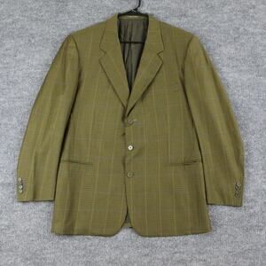 Nervesa Blazer Men 50 Loro Piana Super 100s Green Plaid Wool Sport Coat Business